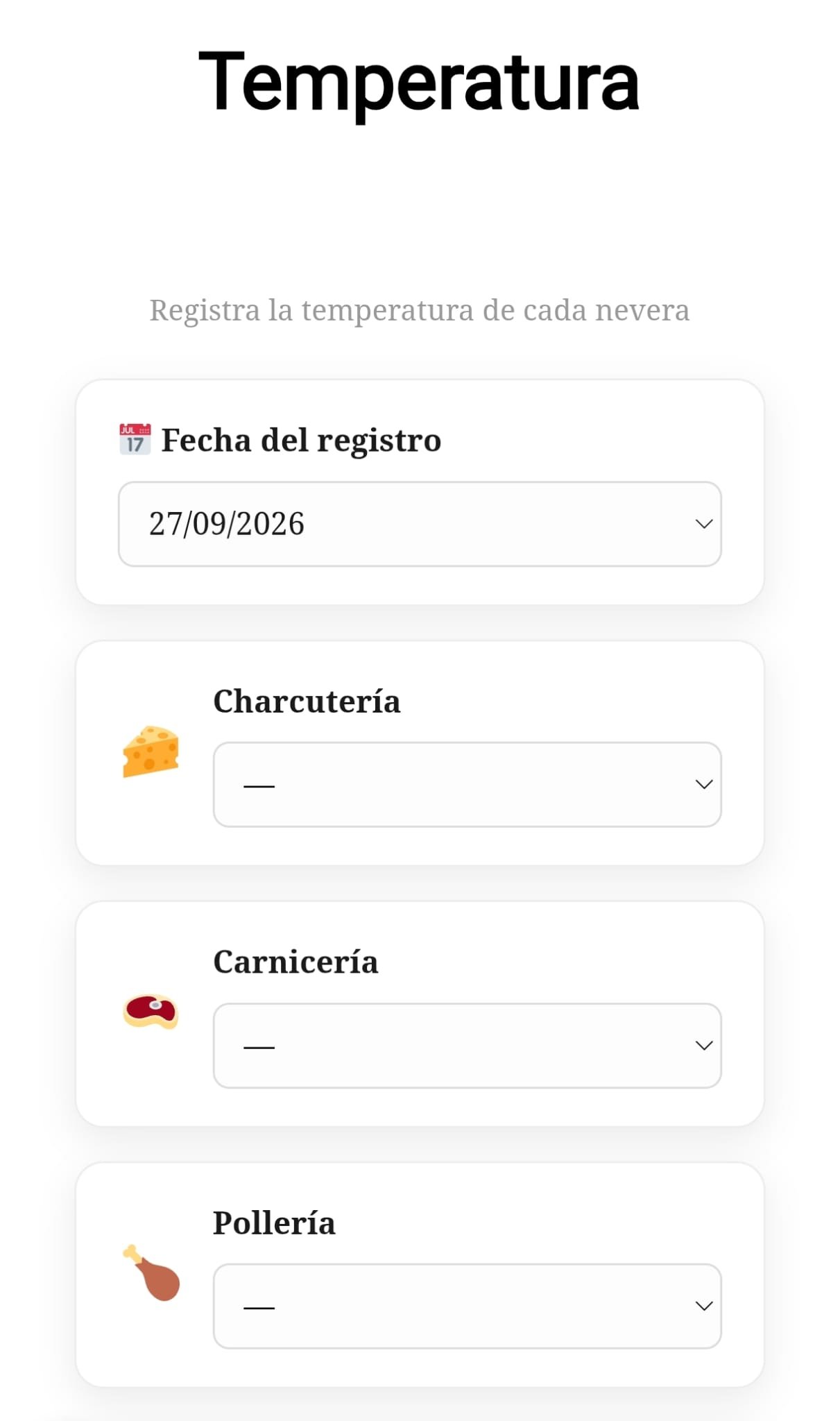 Control de temperatura de las neveras de charcutería, carnicería y pollería en el panel de Cárnicas Diletta