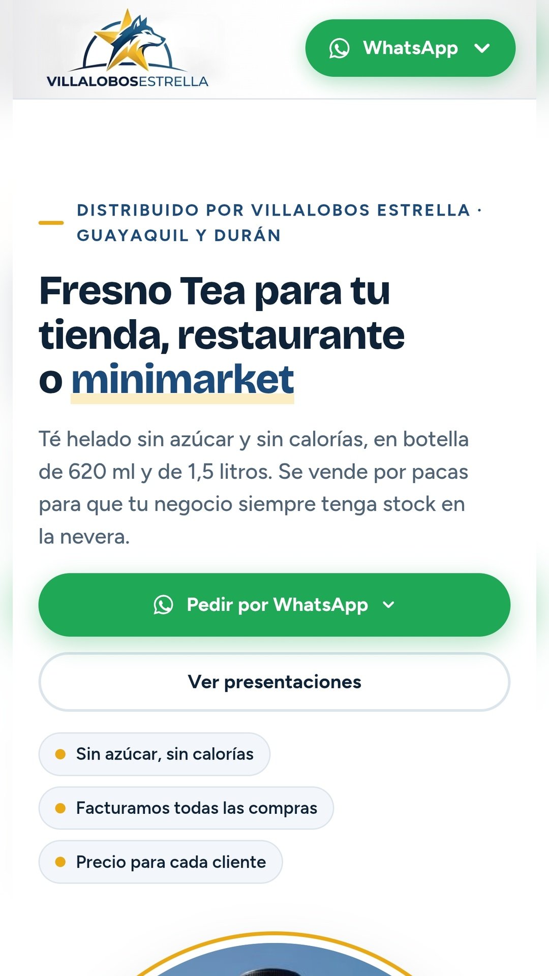 Web de Villalobos Estrella vista desde el móvil
